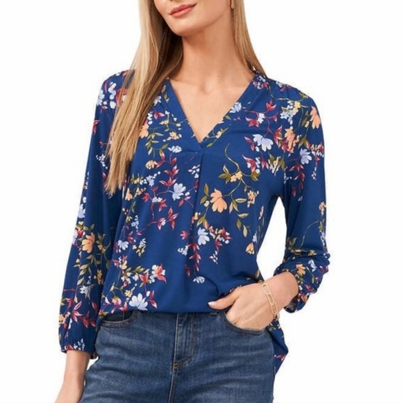 2/$30 ☆ NWT ☆ Two by Vince Camuto Medium 3/4 Sleeve V-Neck Top - Picture 1 of 10